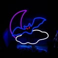 thumbnail image 1 of Y YUNHSOM Bat Neon Signs Halloween Decor, Moon and Bat LED Neon Lights, Bat Shape Neon Lights USB Powered for bedroom, Kids Gift, Living Room, Bar, Party, Christmas, Wedding, Halloween, 1 of 8