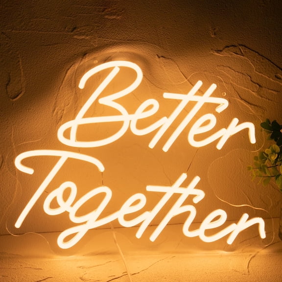 Y YUNHSOM Better Together Neon Sign for Wall Decor, Dimmable USB Power Engagement Bedroom Bar Wedding Birthday Christmas Decoration(16.2"*12.4")