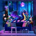 thumbnail image 1 of Y YUNHSOM Blacklight Fantasy Dragon Tapestry UV Glow Wall Hanging for Mystical Room Decor(51" x 59"), 1 of 8