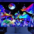 thumbnail image 1 of Y YUNHSOM Blacklight Mushroom Fantasy Tapestry UV Reactive Fantasy Wall Tapestry for Bedroom Living Room Wall Decor(59" x 79"), 1 of 8