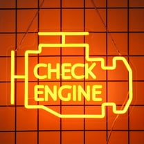 UPONRAY Check Engine Neon Signs, 13.7'*10' Dimmable & USB-Powered LED Neon Light, Stylish Wall Decor for Man Cave, Garage, Workshop(LED Strip Letters)