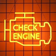 UPONRAY Check Engine Neon Signs, 13.7*10 Dimmable & USB-Powered LED Neon Light, Stylish Wall Decor for Man Cave, Garage, WorkshopLED Strip Letters