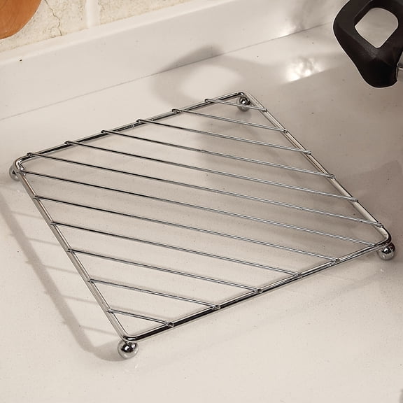 Lavish Cover Chrome-Plated Steel Pot Trivets, 3PCS 18.518.5cm Heat-Resistant Countertop Protectors, Multi-Shaped Non-Slip Mats for Hot Pots & Pans