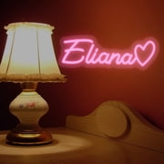 UPONRAY Single Line Custom Neon Signs with Heart, Usb Powered with Adjustable Brightness Wall Decor for Gifts, Pink, 14 inch