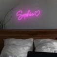 thumbnail image 1 of UPONRAY Single Line Custom Neon Signs with Heart, Usb Powered with Adjustable Brightness Wall Decor for Gifts, RoseRed, 5 inch, 1 of 9
