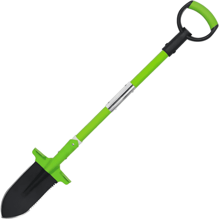 Lavish Cover Fiberglass-Handle Garden Digging Shovel, 41.3" Heavy Duty Manganese Steel with Serrated Edges, D-Grip & Wide Foot Platform for Planting, Weeding & Transplanting