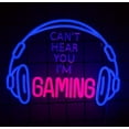 thumbnail image 1 of Y YUNHSOM Gaming Neon Sign, Dimmable Colored LED Headset Gamer Neon Light and USB Powered Headphone Lightup Game Signs for Game Zone Video Room Boy Bedroom，LED Light Up Sign for Bedroom, 1 of 7