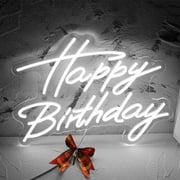 Lavish Cover Happy Birthday Neon Signs for Party Decor Dimmable LED Neon Light for Wall Decor Backdrop Birthday