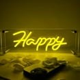 thumbnail image 1 of UPONRAY Happy Desktop Neon Signs, 13.8"*4.7" Dimmable & USB-Powered LED Neon Light, Stylish Desktop decoration for Bed Room, Living Room, Shop, Bar, Party, 1 of 11