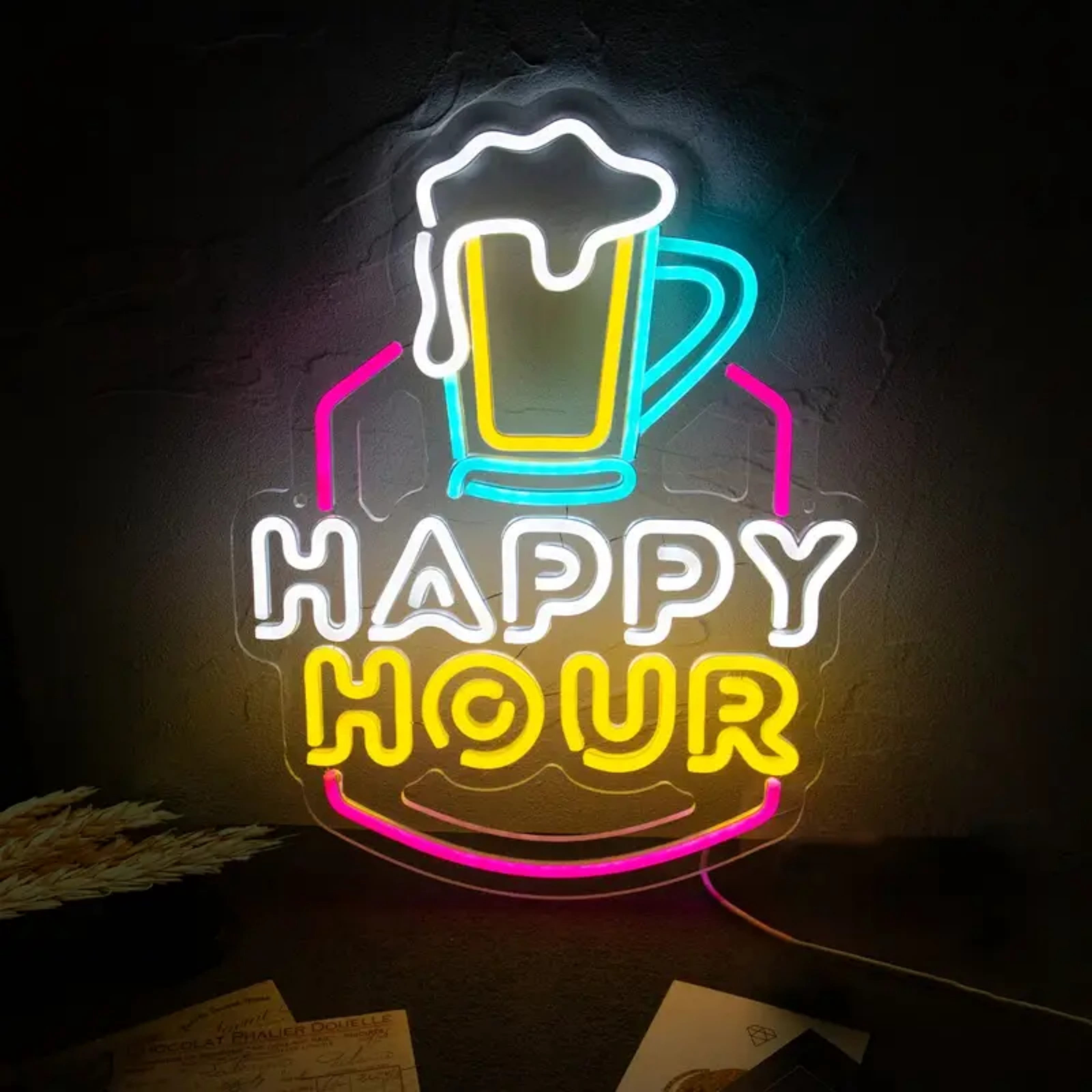 Happy Hour Led Signs UPONRAY Happy Hour Neon Signs, 11.5