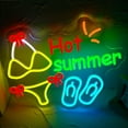 thumbnail image 1 of Y YUNHSOM Hot Summer Neon Sign, Bikini and Flip-Flops Design, Usb Power Dimmable LED Neon Light for Wall Decor, Home, Party, and Beach(15.7*11.4 Inch), 1 of 10