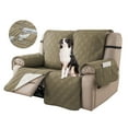 thumbnail image 1 of Lavish Cover 100% Waterproof Recliner Loveseat Cover, 2 Pieces Non-Slip Recliner Couch Slipcovers, Washable Furniture Protector with Pockets & Elastic Straps for Kids Pets, 2 Seaters, Khaki, 1 of 9