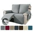 thumbnail image 1 of Lavish Cover 100% Waterproof Recliner Loveseat Cover, 2 Pieces Non-Slip Recliner Couch Slipcovers, Washable Furniture Protector with Pockets & Elastic Straps for Kids Pets, 2 Seaters, Light Gray, 1 of 8