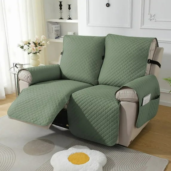 Lavish Cover Luxe Waterproof & Non-Slip Recliner Chair Cover, Washable Funiture Protectors for Kids, Pets(2-Seater, Mint Green)