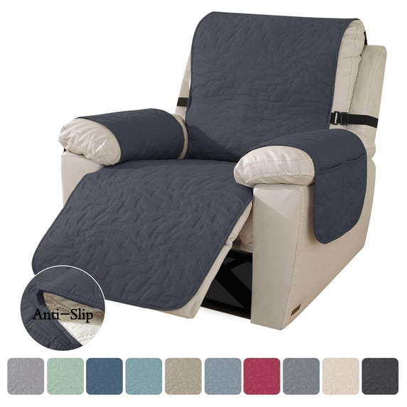 Lavish Cover Luxe Waterproof & Non-Slip Recliner Chair Cover, Washable Funiture Protectors for Kids, Pets(23 inch, Dark Gray)