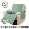 thumbnail image 1 of Lavish Cover 100% Waterproof Recliner Chair Cover, 1 Piece Non-Slip Recliner Chair Slipcovers, Washable Furniture Protector with Pockets & Elastic Straps for Kids Pets, 23 inch, Mint Green, 1 of 9