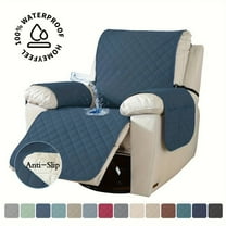 Lavish Cover 100% Waterproof Recliner Chair Cover, 1 Piece Non-Slip Recliner Chair Slipcovers, Washable Furniture Protector with Pockets & Elastic Straps for Kids Pets, 28 inch, Berlin Blue