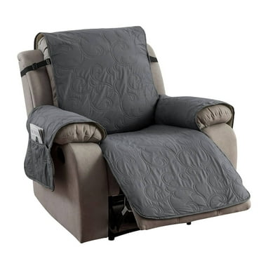 Lavish Cover Luxe Waterproof & Non-Slip Recliner Chair Cover, Washable Funiture Protectors for Kids, Pets(28 inch, Dark Gray)