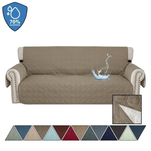 Lavish Cover Luxe Waterproof & Non-Slip Sofa Cover, Washable Funiture Protectors for Kids, Pets(3-Seater, Light Coffee)