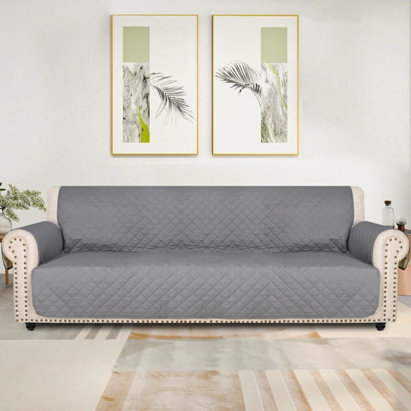 Lavish Cover Luxe Waterproof & Non-Slip Sofa Cover, Washable Funiture Protectors for Kids, Pets(4-Seater, Light Gray)