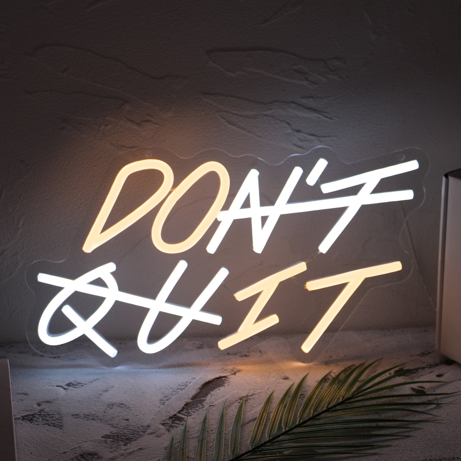 Lavish Cover Neon Sign "Don't Quit" LED Neon Light - Motivational Wall Decor with Adjustable Brightness(7.6"*13.8")