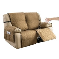Y YUNHSOM Nonslip Waterproof Stretch Recliner Chair Covers, Stable Washable Slipcovers Chair Protectors for Home, Kitchen, Office(2 Seat, Light Coffee)