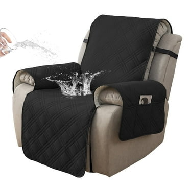 Y YUNHSOM Nonslip Waterproof Stretch Recliner Chair Covers, Stable Washable Slipcovers Chair Protectors for Home, Kitchen, Office(23 In, Black)