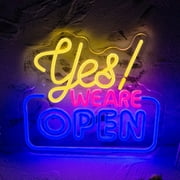 Lavish Cover Open Neon Signs, Yes We are Open Neon Light Bright led Sign Hanging Window Wall Decor,USB Powered for Business,Coffee, Shop, Bar, Bakery,Hotel Store