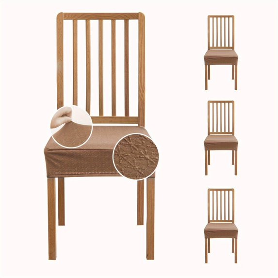 Lavish Cover Premium Waterproof Non-Slip Dining Chair Covers, Washable Furniture Protector for Kids, Pets(Brown, 4 Packs)