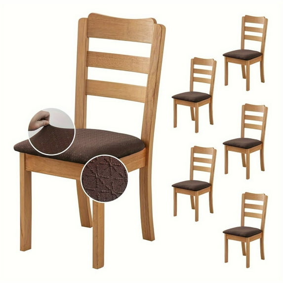 Lavish Cover Premium Waterproof Non-Slip Dining Chair Cushion Covers, Washable Furniture Protector for Kids, Pets(Coffee, 6 Packs)