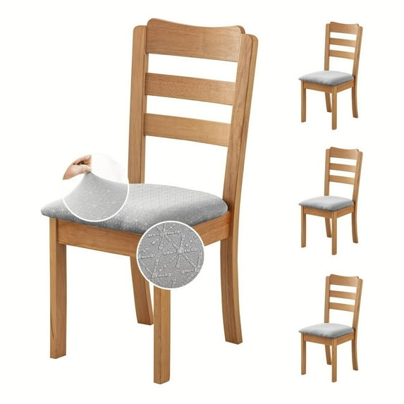 Lavish Cover Premium Waterproof Non-Slip Dining Chair Cushion Covers, Washable Furniture Protector for Kids, Pets(Light Gray, 4 Packs)
