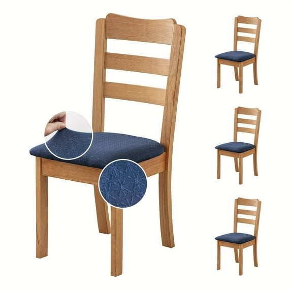 Lavish Cover Premium Waterproof Non-Slip Dining Chair Cushion Covers, Washable Furniture Protector for Kids, Pets(NavyBlue, 4 Packs)