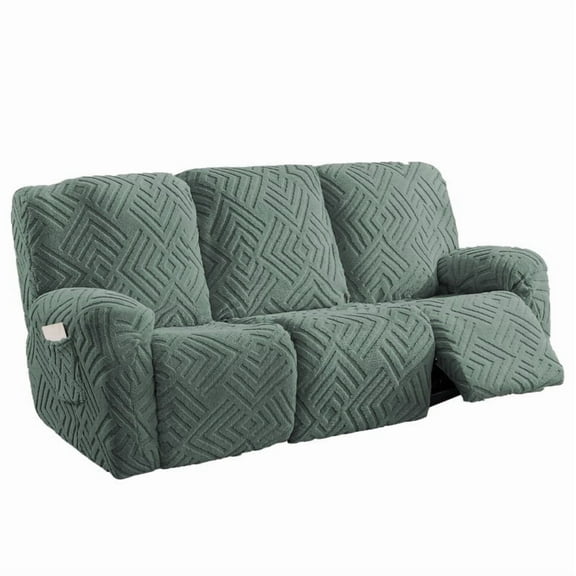 Y YUNHSOM Recliner Chair Covers,Lazy Boy Recliner Covers Stretch Couch Cover Slipcovers Furniture Protector with Elastic Bottom for Dog,Kids.(3 Seat, Gray Green)