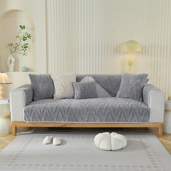 Lavish Cover Strech Sofa Cover, 1 Piece Non-Slip Couch Slipcovers, Machine Washable Furniture Protector for Kids Pets, 35.4 in * 63 in, Light Gray