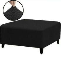 Lavish Cover Stretch Ottoman Cover, Non-Slip Slipcovers for Footrest, Machine Washable Footstool Furniture Protector for Kids Pets, L Size, Black