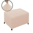 thumbnail image 1 of Lavish Cover Stretch Ottoman Cover, Non-Slip Slipcovers for Footrest, Machine Washable Footstool Furniture Protector for Kids Pets, XS Size, Pink, 1 of 8
