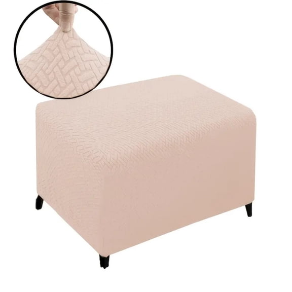 Lavish Cover Stretch Ottoman Cover, Non-Slip Slipcovers for Footrest, Machine Washable Footstool Furniture Protector for Kids Pets, XS Size, Pink