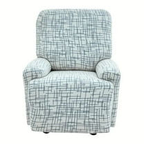 Lavish Cover Stretch Recliner Chair Cover, 4 Pieces Non-Slip Slipcovers for Recliner Chair, Washable Furniture Protector with Pocket & Elastic Bottom for Kids Pets, Black Lines