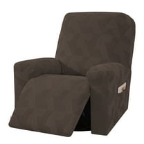 Lavish Cover Stretch Recliner Chair Cover, Non-Slip Slipcovers for Recliner Chair, Washable Furniture Protector with Pocket & Elastic Bottom for Kids Pets, 1 Seater, Coffee
