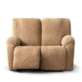 thumbnail image 1 of Lavish Cover Stretch Recliner Loveseat Cover, Non-Slip Slipcovers for Recliner Loveseat, Washable Furniture Protector with Pocket & Elastic Bottom for Kids Pets, 2 Seaters, Khaki, 1 of 9