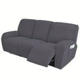 thumbnail image 1 of Lavish Cover Stretch Recliner Sofa Cover, Non-Slip Slipcovers for Recliner Sofa, Washable Furniture Protector with Pocket & Elastic Bottom for Kids Pets, 3 Seaters, Dark Gray, 1 of 9