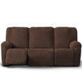 thumbnail image 1 of Lavish Cover Stretch Recliner Sofa Cover, Non-Slip Slipcovers for Recliner Sofa, Washable Furniture Protector with Pocket & Elastic Bottom for Kids Pets, 3 Seaters, Dark Coffee, 1 of 9