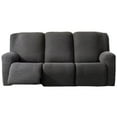 thumbnail image 1 of Lavish Cover Stretch Recliner Sofa Cover, Non-Slip Slipcovers for Recliner Sofa, Washable Furniture Protector with Pocket & Elastic Bottom for Kids Pets, 3 Seaters, Dark Gray, 1 of 7