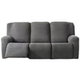 thumbnail image 1 of Lavish Cover Stretch Recliner Sofa Cover, Non-Slip Slipcovers for Recliner Sofa, Washable Furniture Protector with Pocket & Elastic Bottom for Kids Pets, 3 Seaters, Light Gray, 1 of 7