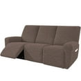thumbnail image 1 of Lavish Cover Stretch Recliner Sofa Cover, Non-Slip Slipcovers for Recliner Sofa, Washable Furniture Protector with Pocket & Elastic Bottom for Kids Pets, 3 Seaters, Coffee, 1 of 8