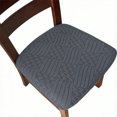 thumbnail image 1 of Lavish Cover Stretch Chair Seat Cover, Elastic Removable Dining Chair Cushion Slipcover, Dark Gray Jacquard Textured, 6 Pack, 1 of 7