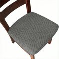 thumbnail image 1 of Lavish Cover Stretch Chair Seat Cover, Elastic Removable Dining Chair Cushion Slipcover, Medium Gray Jacquard Textured, 6 Pack, 1 of 7