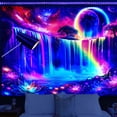 thumbnail image 1 of Y YUNHSOM UV Reactive Waterfall Tapestry Blacklight Glow Wall Hanging for Bedroom Aesthetic Decor(70" x 122"), 1 of 8