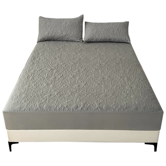 Lavish Cover Ultra Soft Waterproof Fitted Sheet, Machine Washable Mattress Cover for Home Hotel, Twin, Light Gray(No pillowcases)