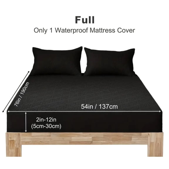 Lavish Cover Ultra Soft Waterproof Fitted Sheet, Washable Mattress Cover for Home, Hotel(Full, Black)